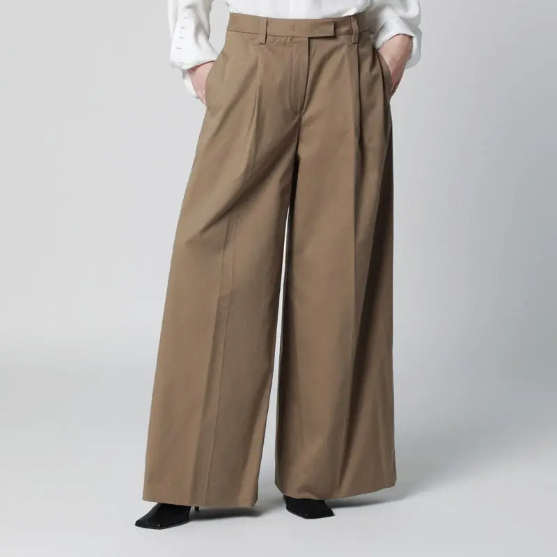 Cognac Cotton Deva Trousers - Thelatest