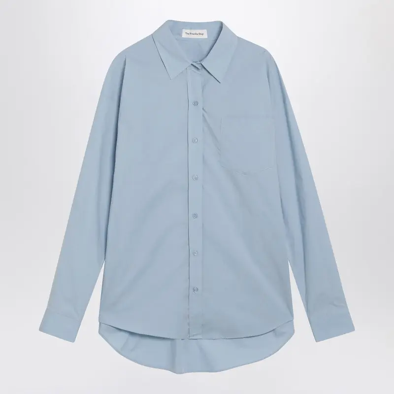 Light Blue Ornella Asymmetric Shirt - The Frankie Shop