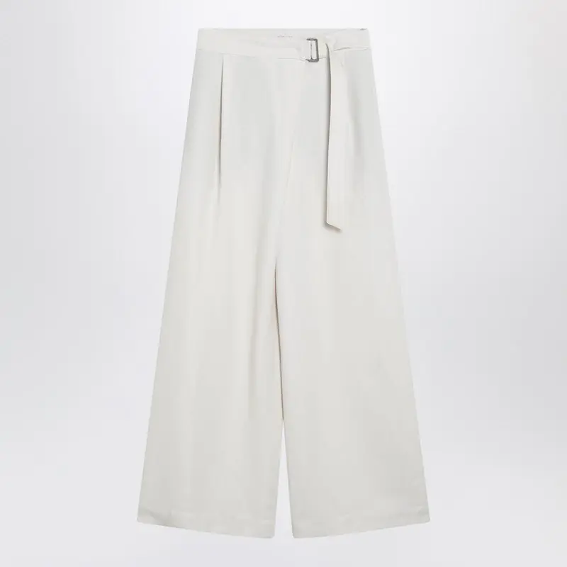 Ecru Sartorial Wrap Trousers - Brunello Cucinelli
