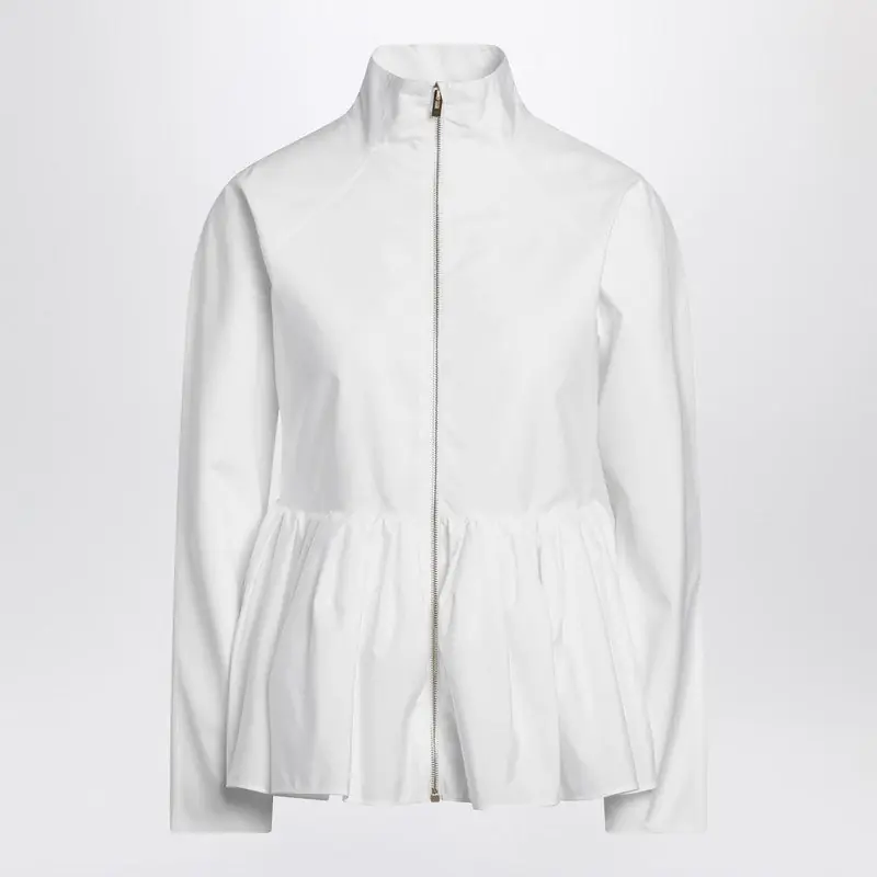 White Cotton Poplin Peplum Jacket - Alaïa