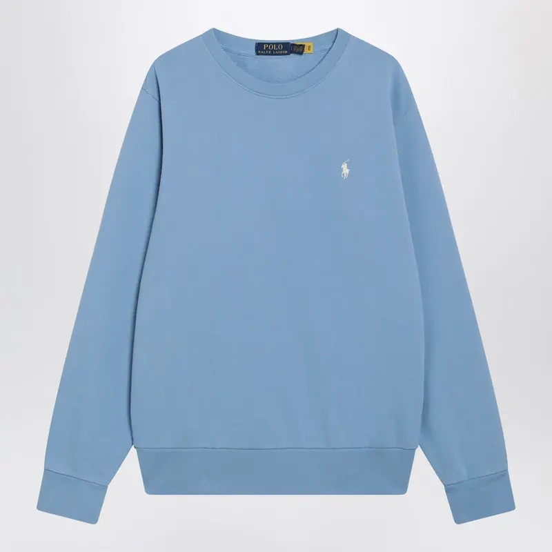 Light Blue Cotton Crew-Neck Sweatshirt