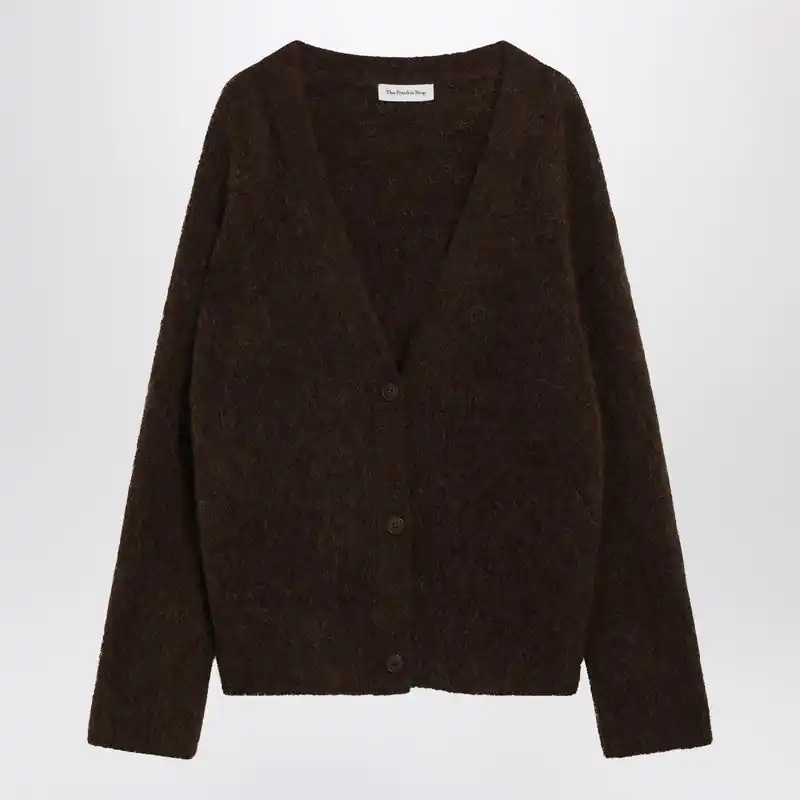 Olive Brown Oversized Elland Cardigan - The Frankie Shop