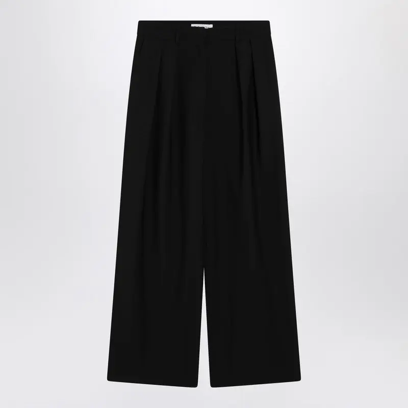 Black Wide-Leg Ripley Wool-Blend Trousers