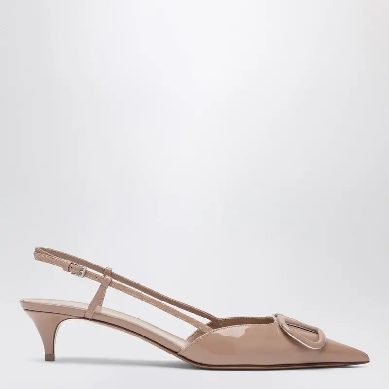 Vlogo Signature Slingback Pumps Pink In Patent Leather - Valentino Garavani