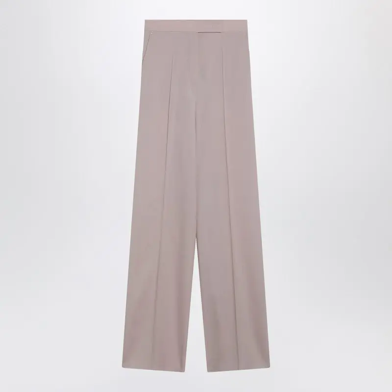 Rose-Beige Wide-Leg Trousers