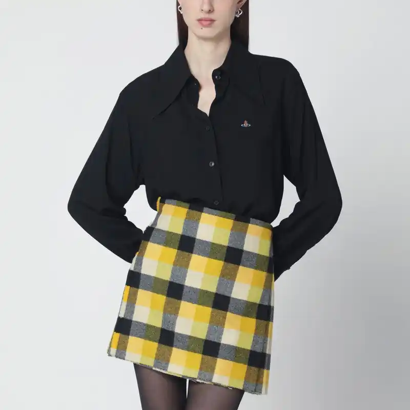 Black Shirt With Oversized Collar - Vivienne Westwood