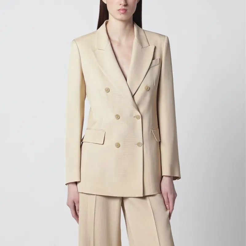 Champagne Double-Breasted Jacket