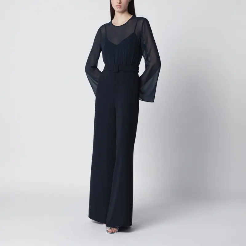 Blue Jumpsuit With Belt - P.A.R.O.S.H.