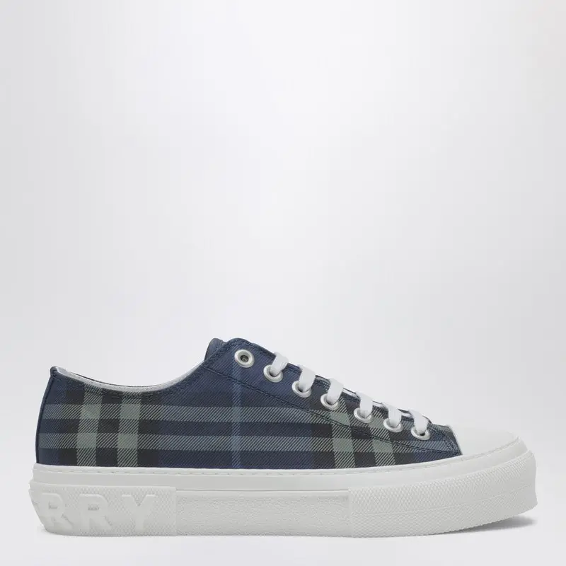Blue Check Cotton Sneakers - Burberry