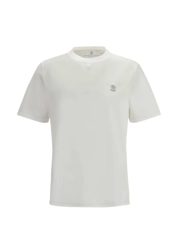 Crewneck T-Shirt With Embroidered Logo