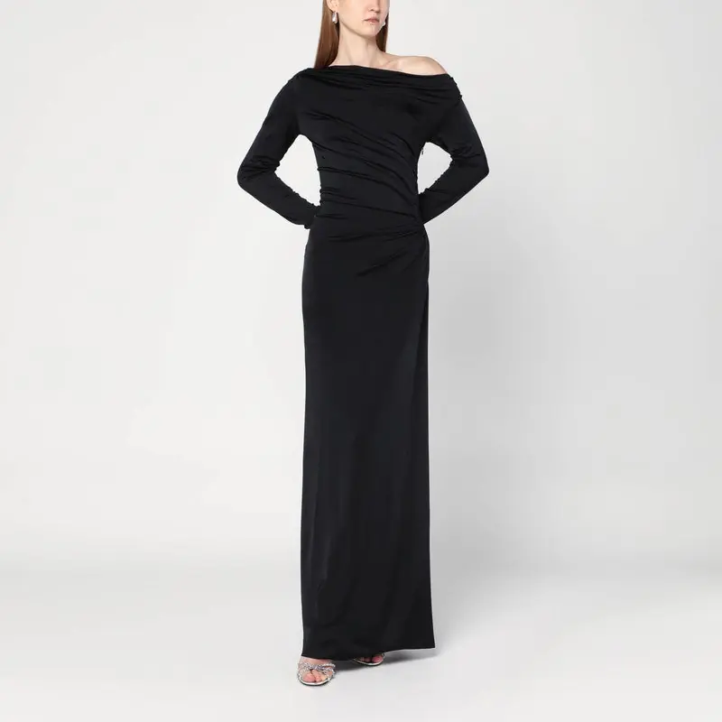 Long Black Dress In Viscose Jersey - Victoria Beckham