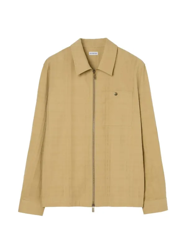 Check Cotton Zip Overshirt - Burberry London England