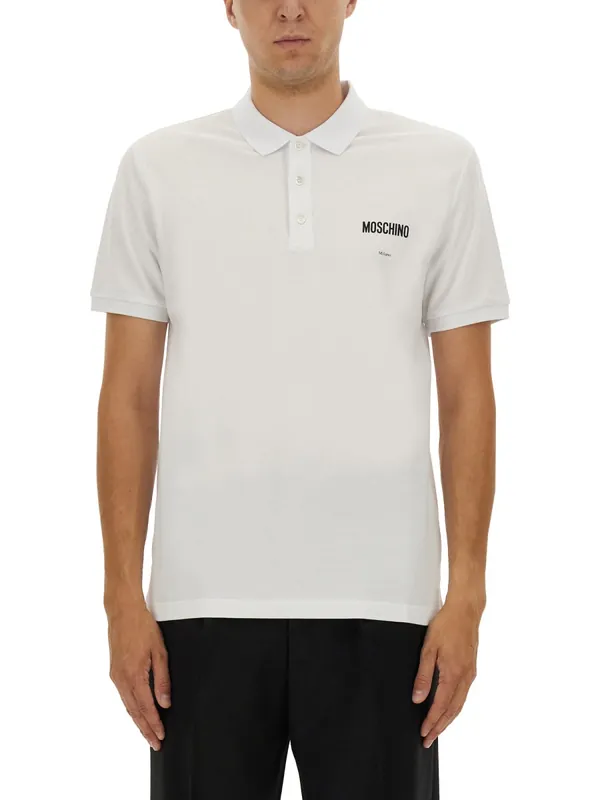 Cotton Pique Polo - Moschino