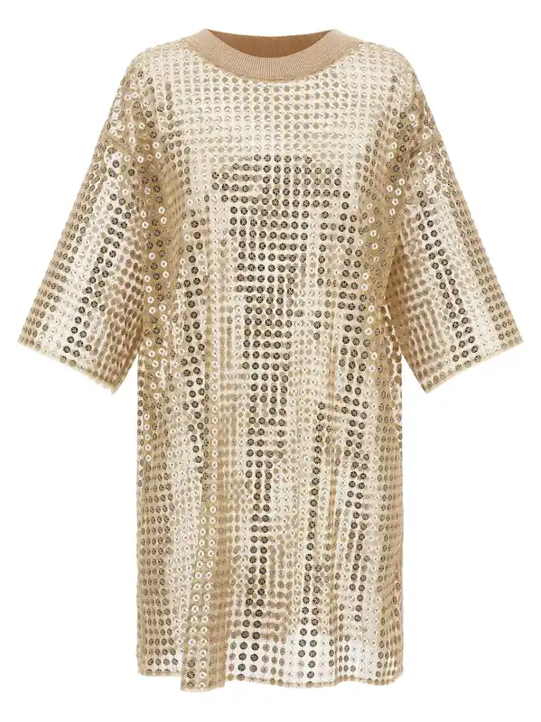 Sequin Dress Dresses Beige - Fabiana Filippi