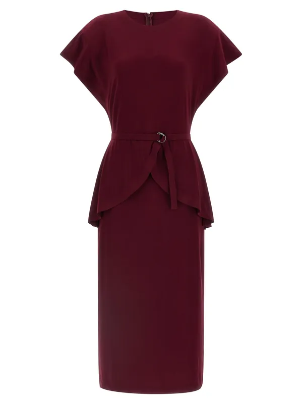 Peplum Dress Dresses Bordeaux - Norma Kamali