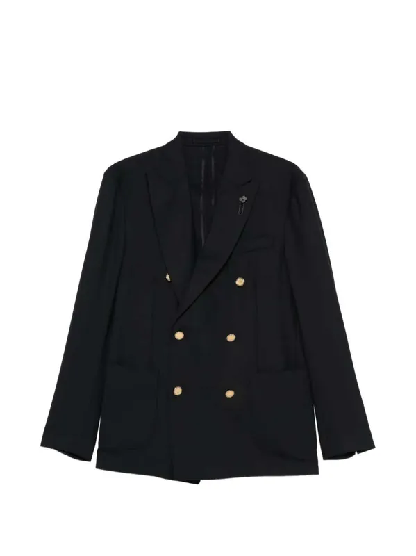 Gold-Tone Double-Breasted Blazer