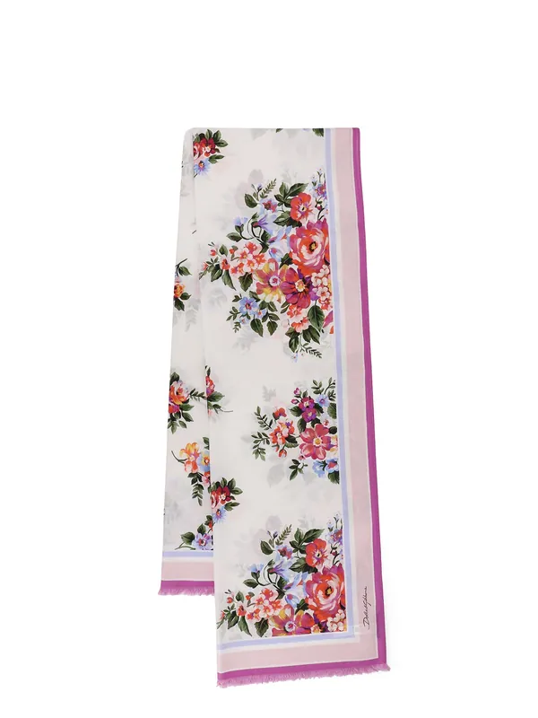 Cotton Beach Wrap With Floral Print - Dolce & Gabbana