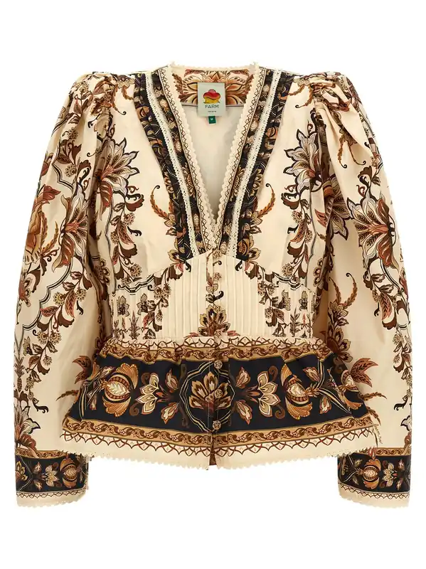 Majestic Garden Sand Shirt And Blouse Beige - Farm Rio