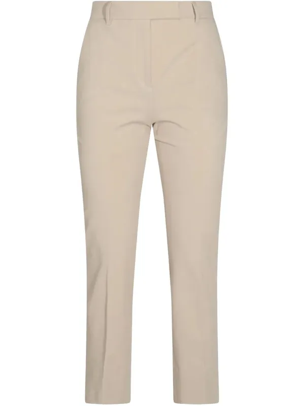 Tapered Leg Cotton Blend Trousers - Incotex Red