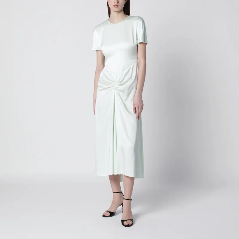Blaire Dress With Gathered Waist In Aloe Colour - Victoria Beckham