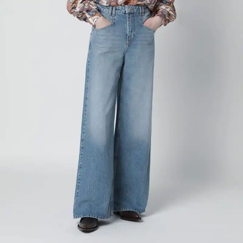 Light Blue Lemony Wide-Leg Jeans