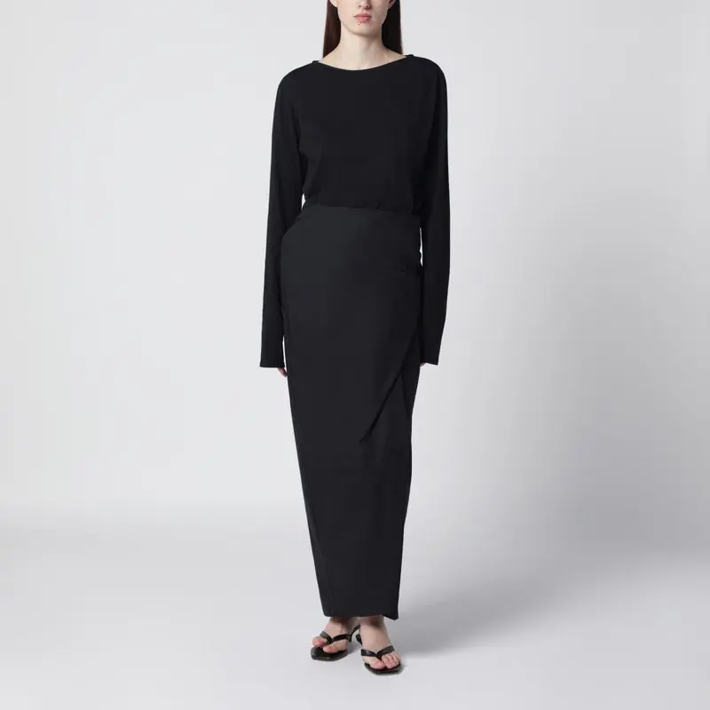 Twisted Jersey Dress In Void Black Clean - Our Legacy