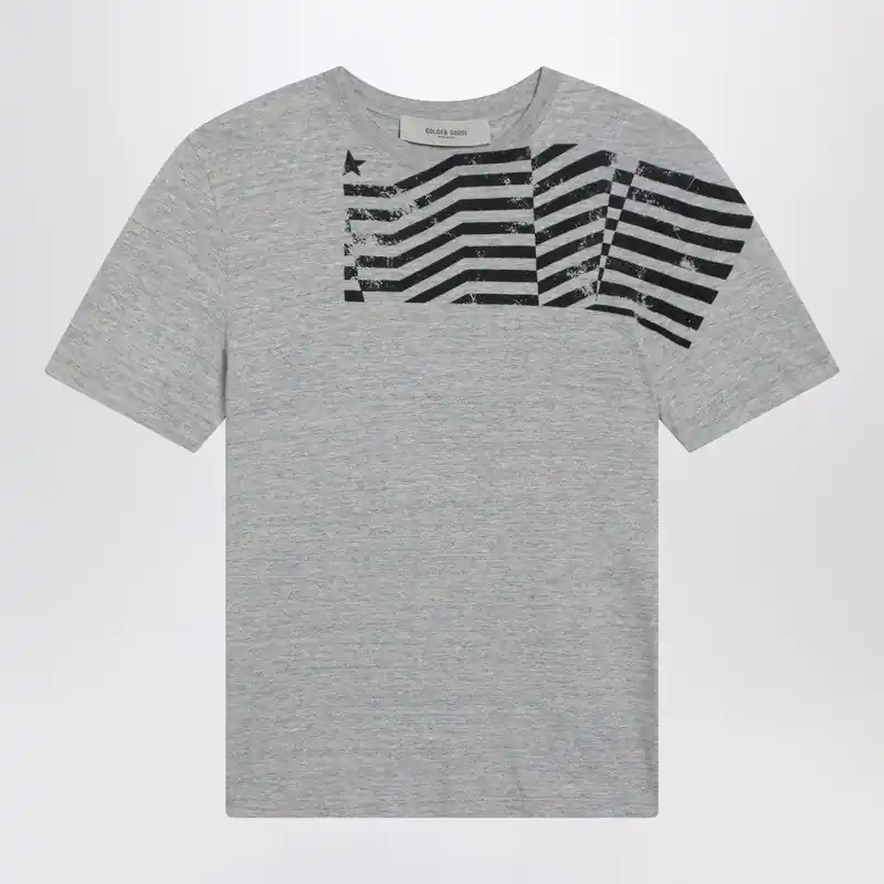 Grey T-Shirt With Logo Print