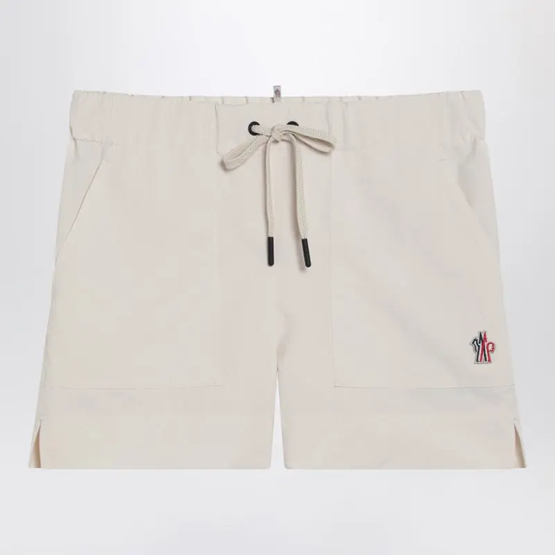 Beige Technical Froissé Shorts - Moncler Grenoble