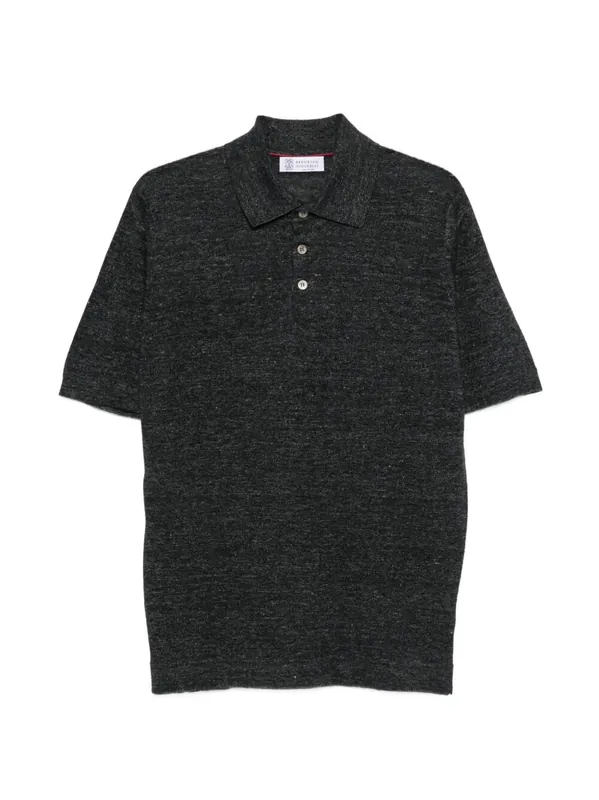 Linen And Cotton Knit Polo - Brunello Cucinelli