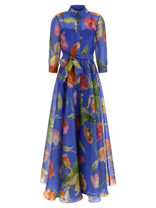 Trench Coat Dress Dresses Blue - Carolina Herrera