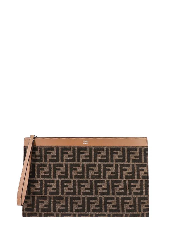 Ff Jacquard Fabric Clutch - Fendi