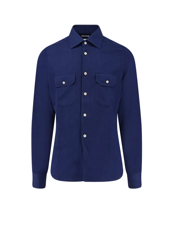 Cotton Shirt With Stitched Profiles - Kiton