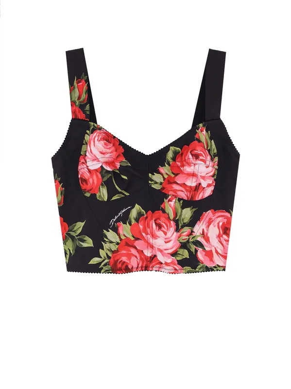 Cotton Blend Bustier Top - Dolce & Gabbana