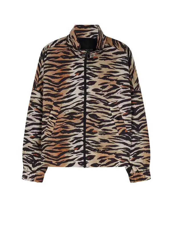 Technical Fabric Jacket With Animal Print - Pinko