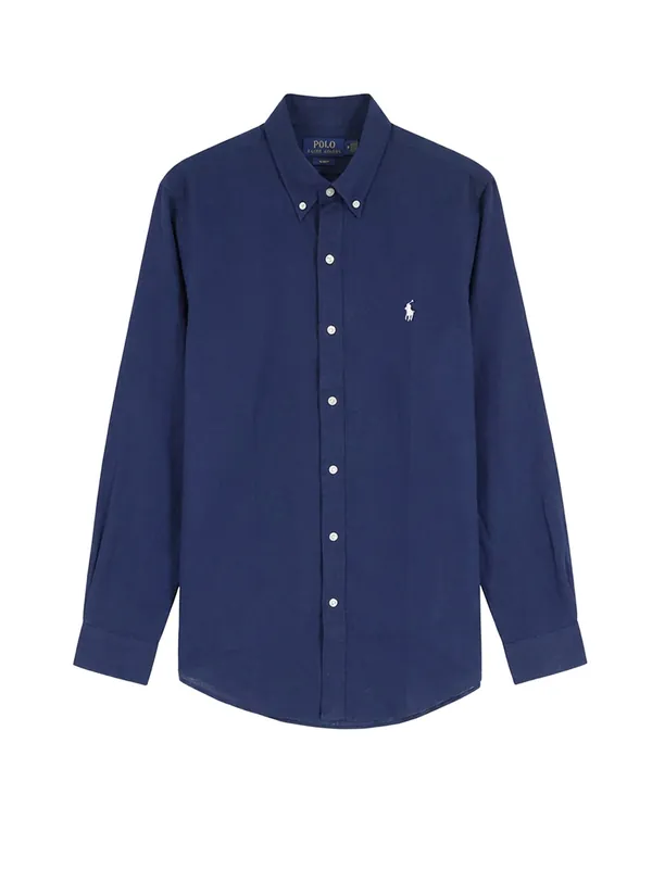 Linen Shirt With Embroidered Logo On The Front - Polo Ralph Lauren