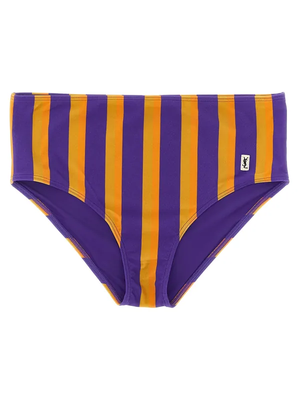 Striped Bikini Briefs Beachwear Multicolor - Saint Laurent