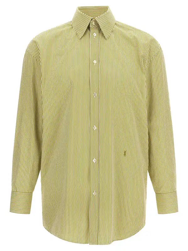 Striped Shirt Shirt And Blouse Green - Saint Laurent