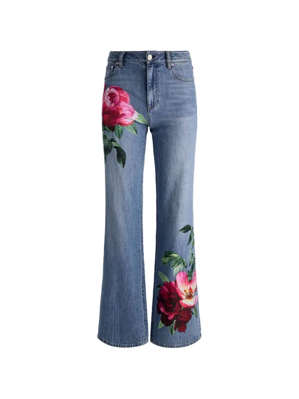 Embroidered Denim Jeans - Alice + Olivia