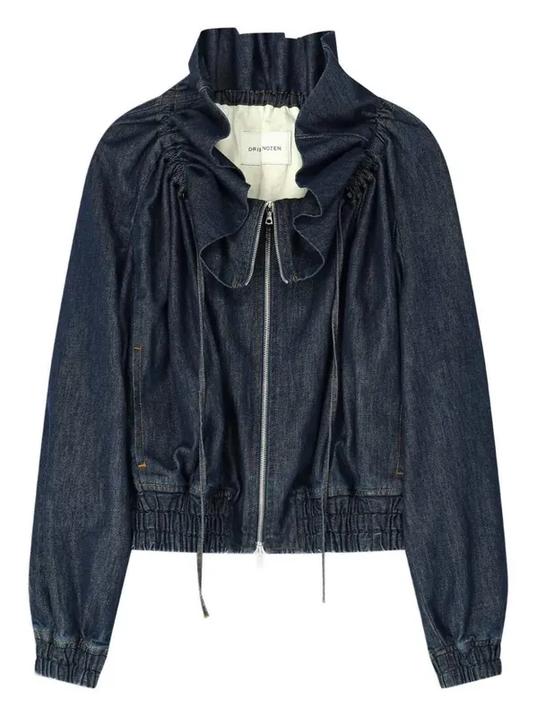 Ruffled Denim Jacket - Dries Van Noten