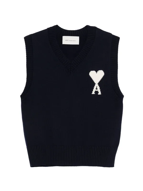 Ami De Coeur Wool Vest - Ami Paris