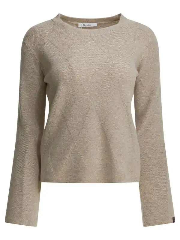 Cashmere Crewneck Sweater Knitwear Beige - Max Mara Pure