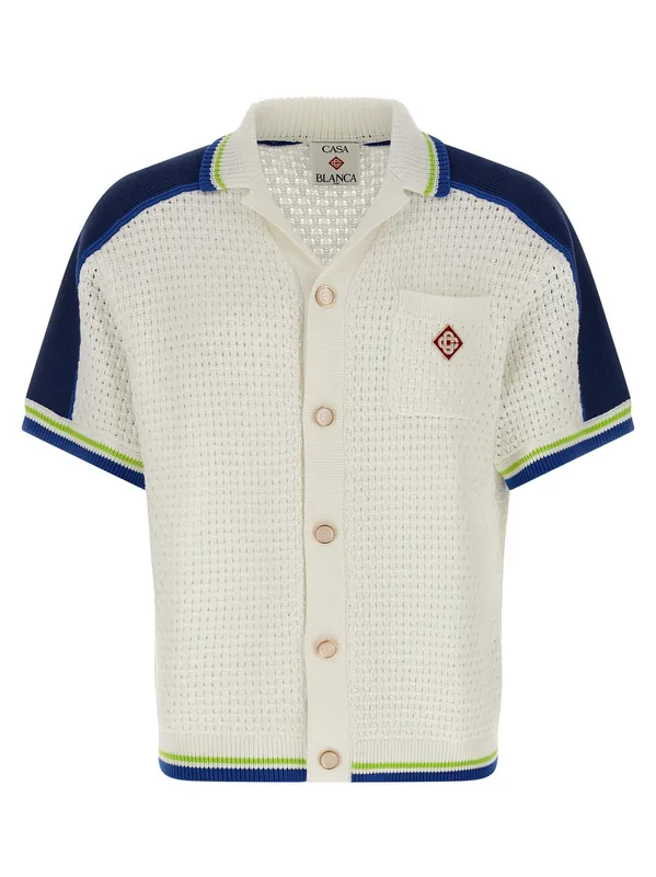 Tennis Cotton Crochet Shirt And Blouse White - Casablanca