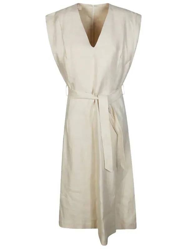 Lia V-Neck Belted Midi Dress
