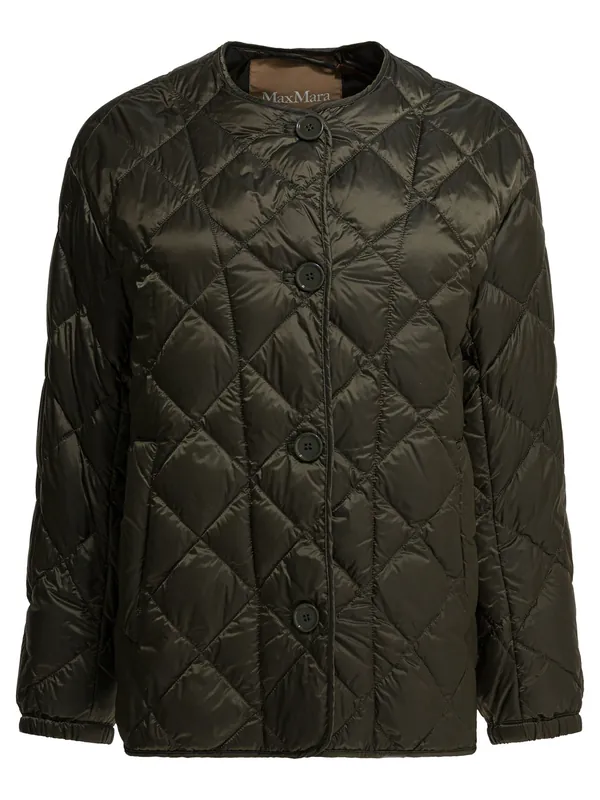 Short Canvas Down Jacket Jackets And Coats Green - Max Mara The Cube