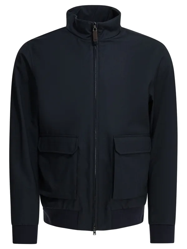 Virgin Wool Bomber Jacket Jackets And Coats Blue - Herno