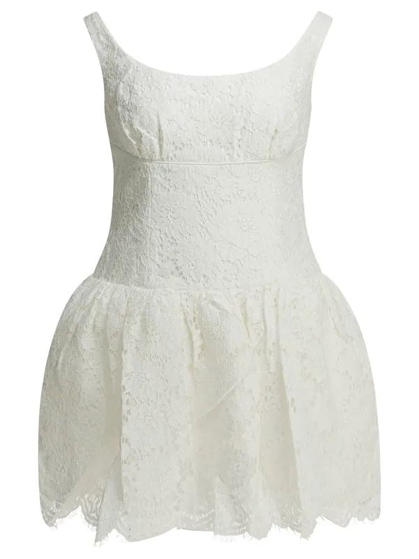 Lace Flared Dress Dresses White - Self-Portrait