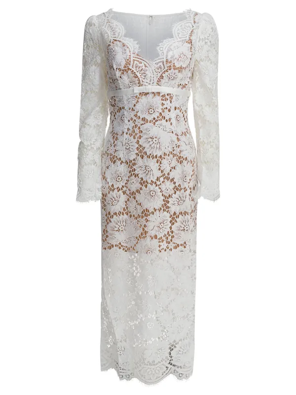 Long Lace Dress Dresses White - Self-Portrait