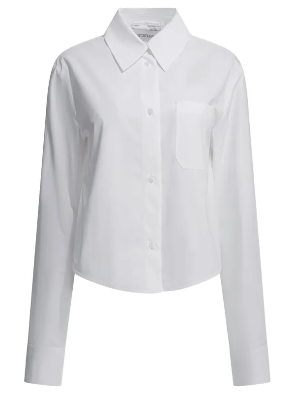 Cotton Shirt With Pleated Back Shirts White - Max Mara