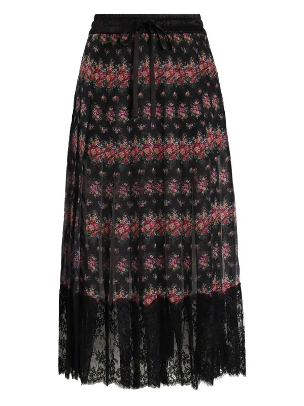 Floral Lace Midi Skirt - Dolce & Gabbana
