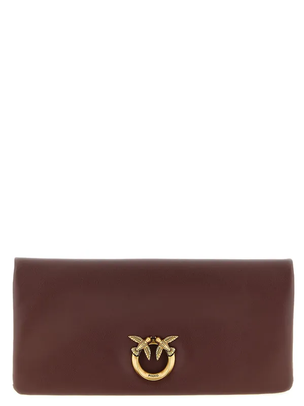 Love Click Soft Horizontal Clutch Bordeaux - Pinko